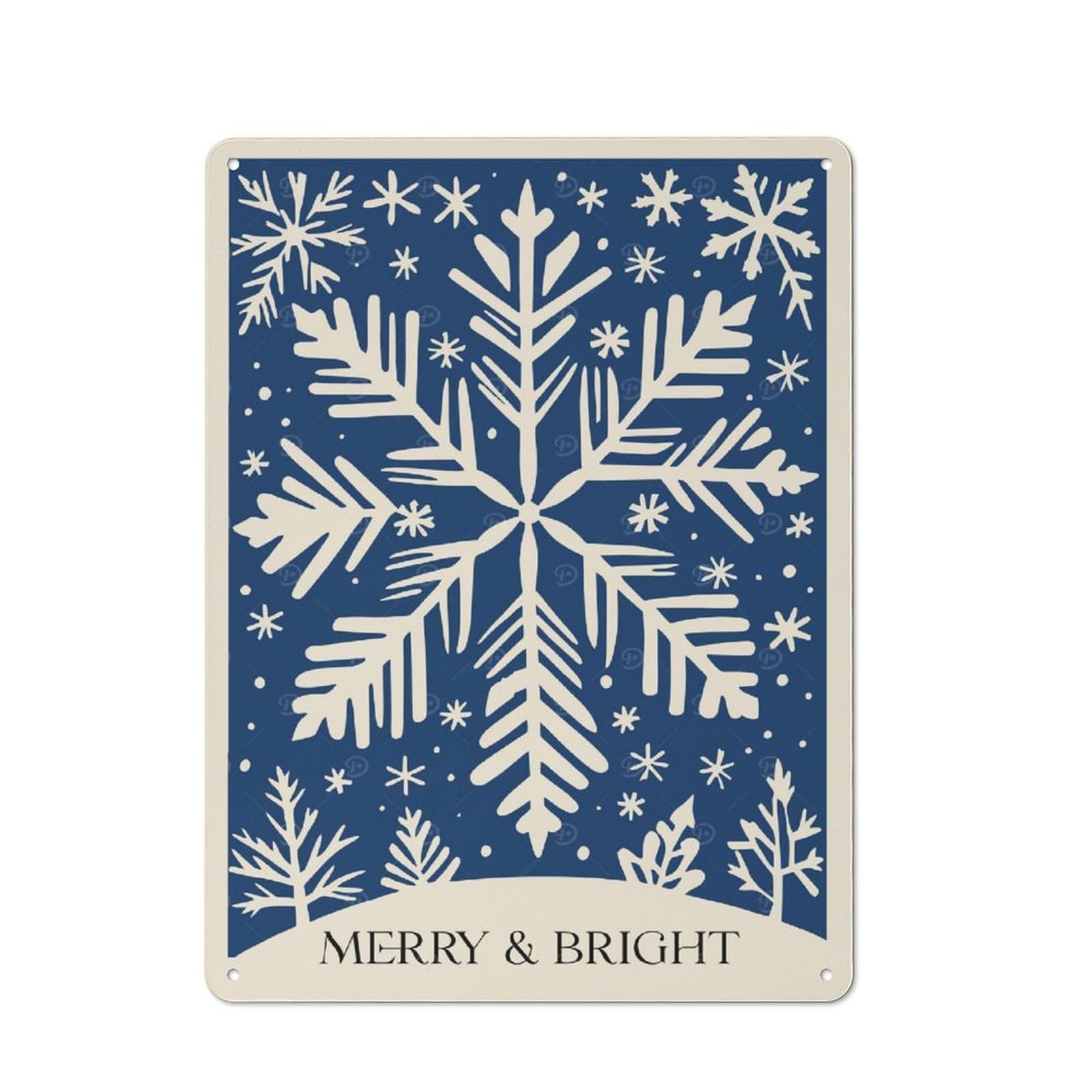 Junmoney Style-6 Tin Wall Plaque 40X30cm With Winter Snowflake Greeting For Café Or Restaurant, Housewarming Present For People Styling Café And Restaurant