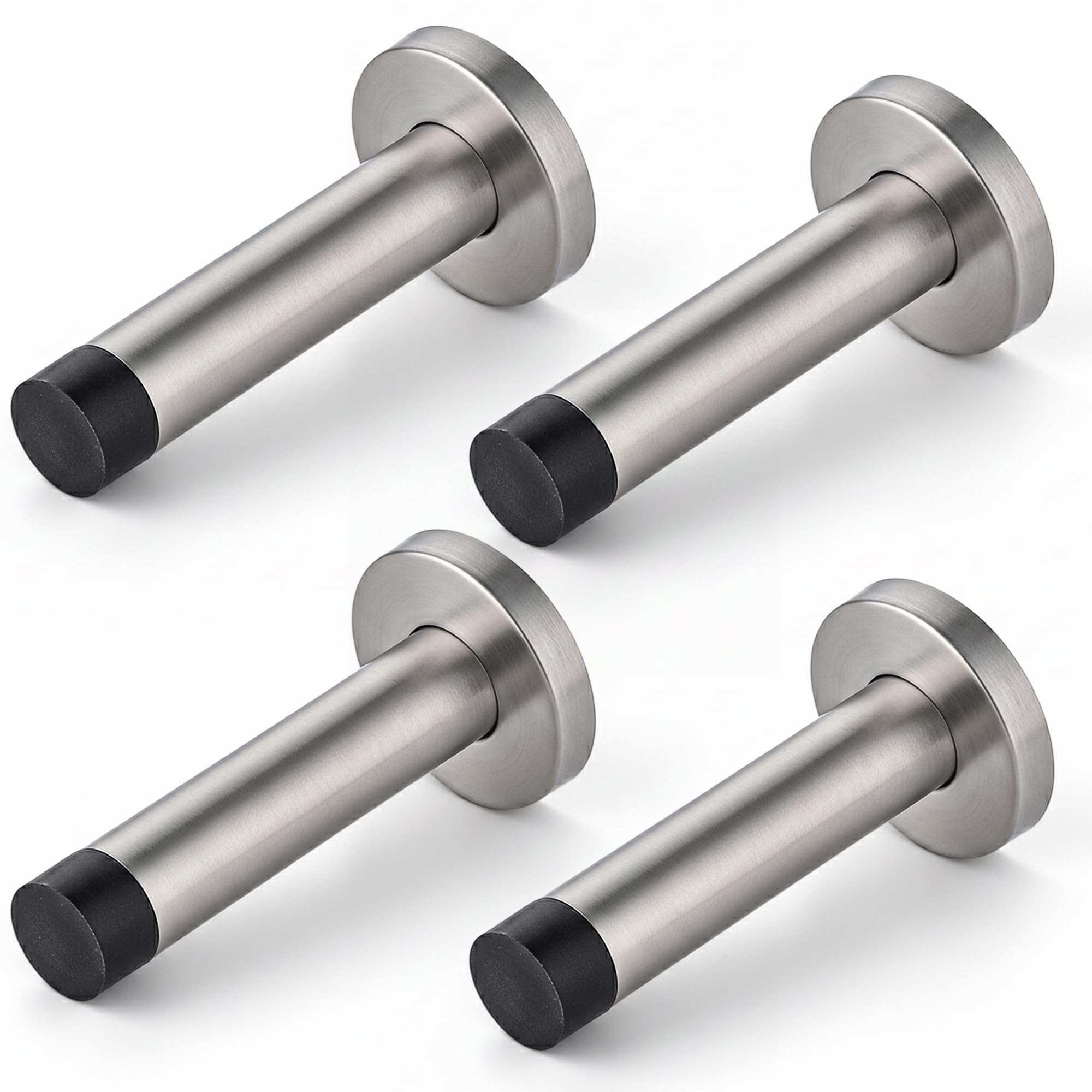Butée de porte murale en acier inoxydable anti-claquement tampon caoutchouc plinthe