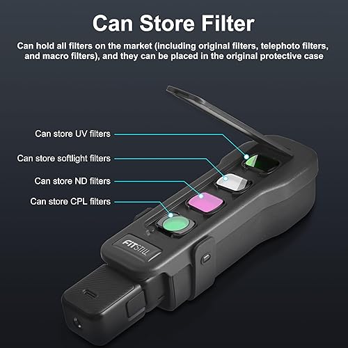 Miniatura 6 de FitStill Funda protectora para DJI Osmo Pocket 3, protección completafunda protectora original a juego, filtros ND de almacenamiento, con correa y