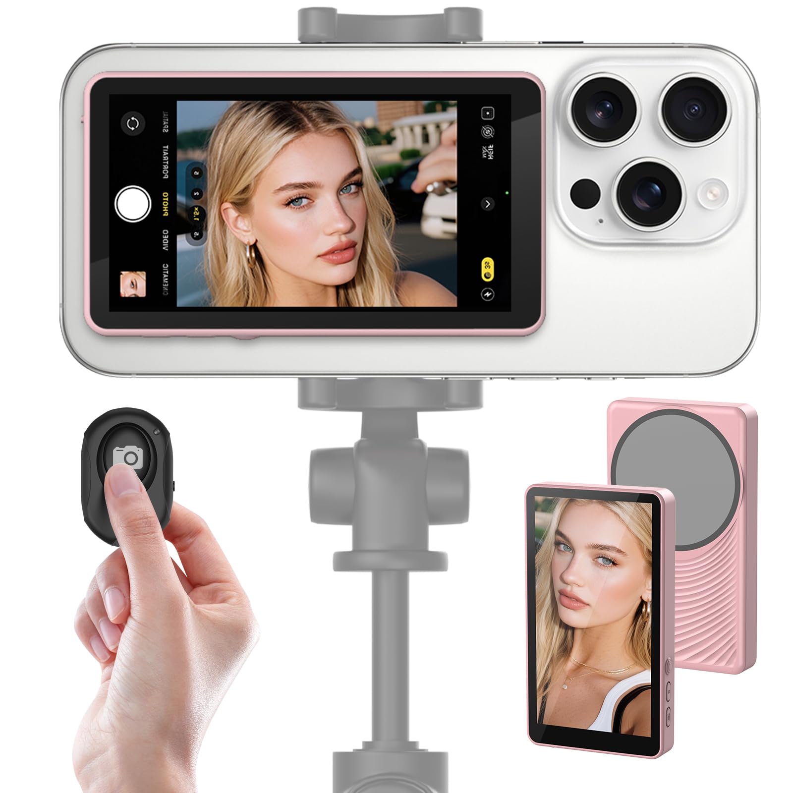 Fotorgear MS01 Selfie Monitor Bildschirm, Kabelloses Magnetisches 3,97 Zoll Rückkamera Display Bluetooth Fernbedienung Live Streaming Fotorgear MS01 Selfie Monitor Bildschirm, Kabelloses Magnetisches 3,97 Zoll Rückkamera Display Bluetooth Fernbedienung Live Streaming