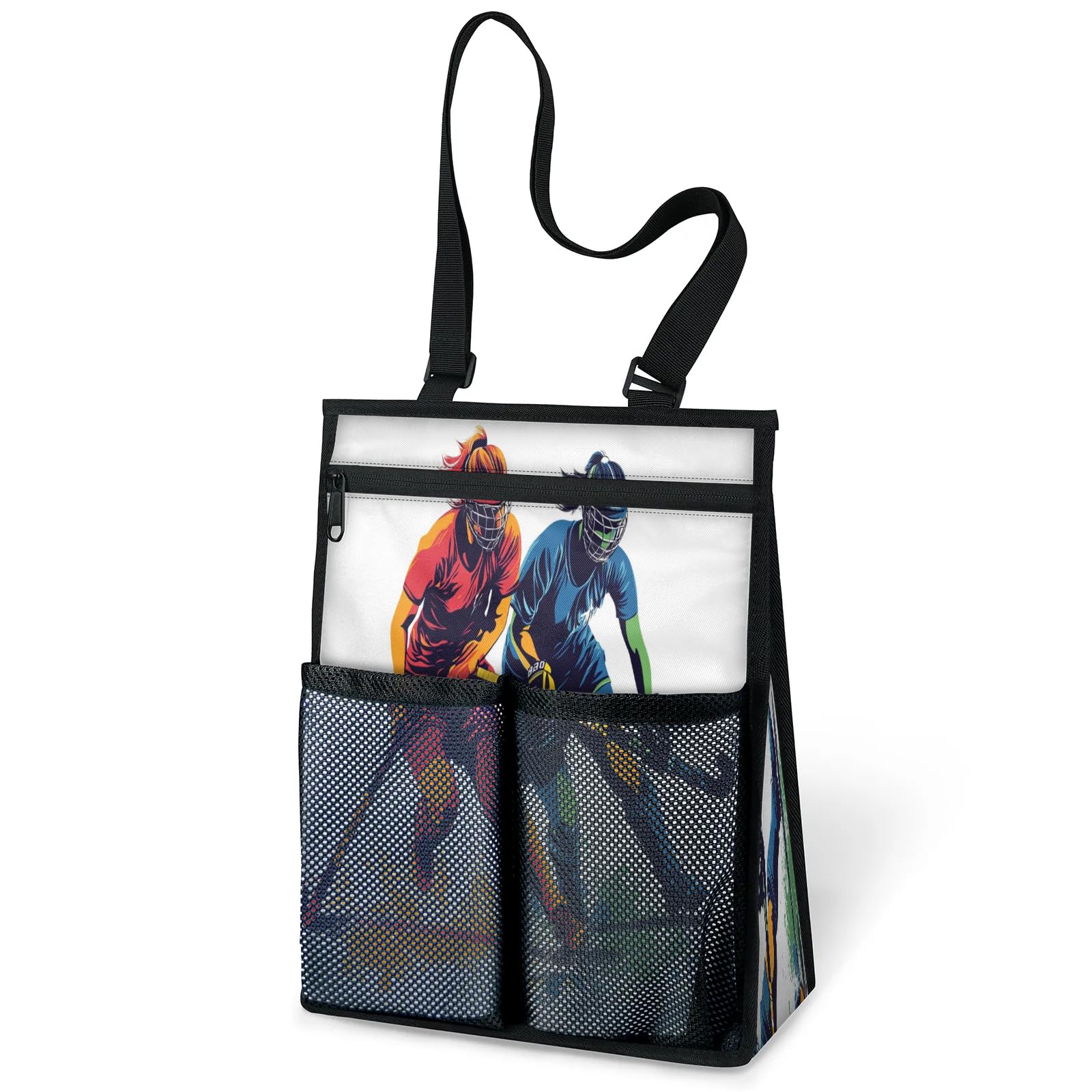 Ourtheme Hockey Players Portable Shower Bag for Travel Gym Camp Beach Tote Shower Caddy Bags Hanging Toiletry Organizer