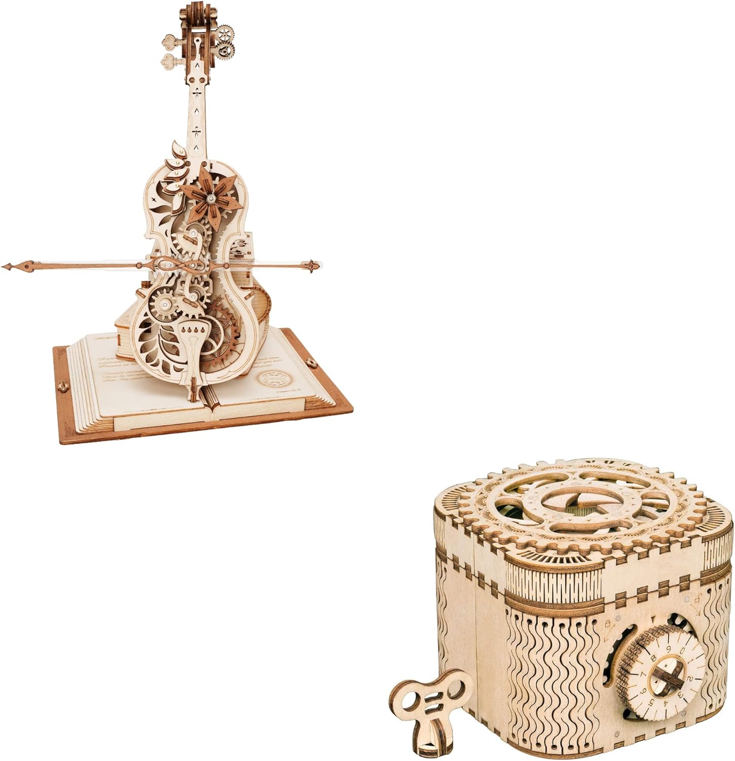ROBOTIME Wooden Music Box Puzzle AMK63 & Treasure Box LK502 : Toys & Games