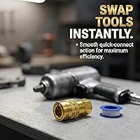 Vista 3 de LE LEMATEC Kit de montaje de manguera de compresor de aire de 15 piezas, accesorios de manguera de aire de conexión rápida NPT de 1/4 pulgadas