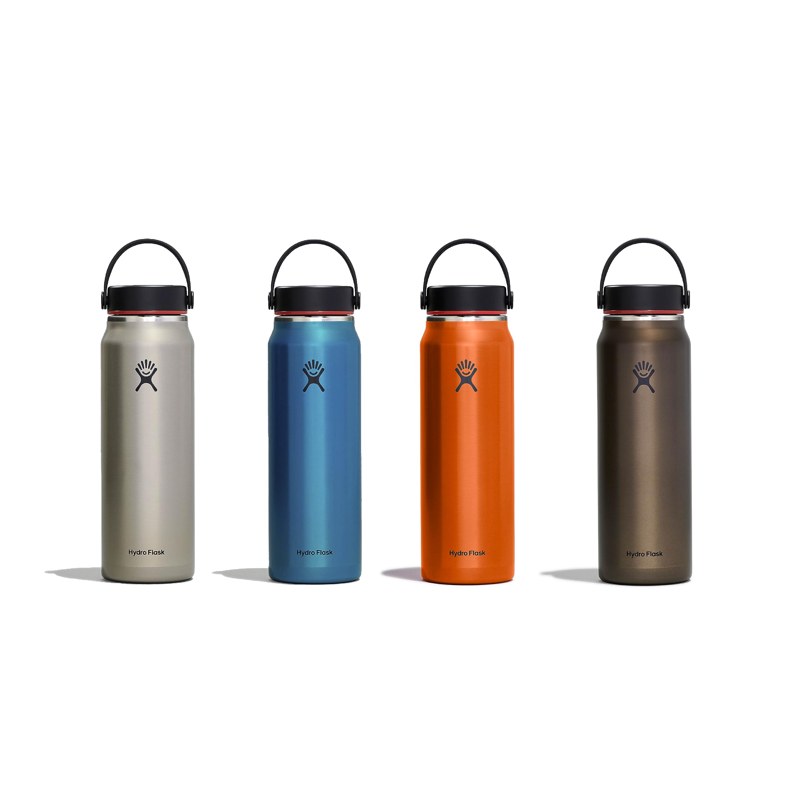 HYDRO FLASK - Leichte Trinkflasche mit 710 ml (24 oz) Trail Series - Vakuumisolierte, Wiederverwendbare Trinkflasche aus Edelstahl mit Auslaufsicherem Flex Deckel - Größe Öffnung - BPA-frei - Obsidian