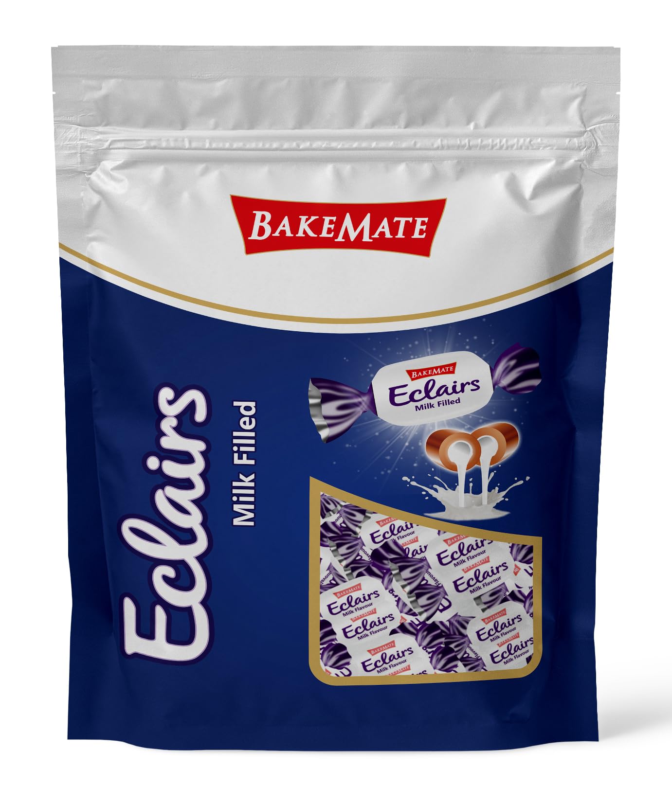 Buy BAKEMATE Eclairs Milk Filled 750g Eclairs Chocolate Candy Pack of