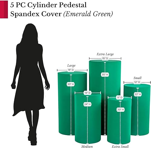 Miniatura 8 de 1 juego de fundas de elastano para soportes de pedestal de cilindro de metal, 5 piezasjuego, solo fundas de color azul bebé, soportes de pedestal de