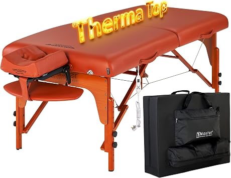 Master Massage 71cm Santana Therma Top Portable Massage Table Package Built in Heating Pads- Esthetician Bed- Folding Massage Table with Heated Top