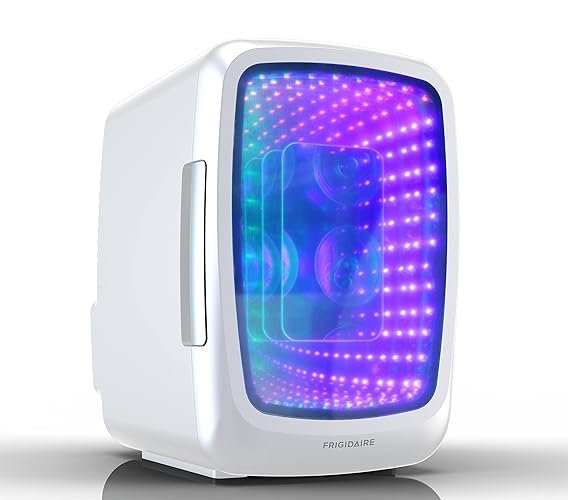 Frigidaire EFMIS179 Gaming Light Up Mini Beverage Refrigerator, White - White