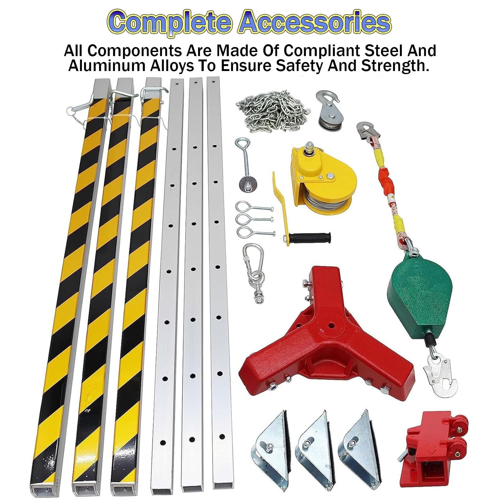 RayGenius Kit Treppiede di Soccorso, Treppiede per Sollevamento Fognario con Anticaduta/Cavo/Verricello per La Sicurezza Stradale nei Tombini Antitempesta.,1200LBSWinch