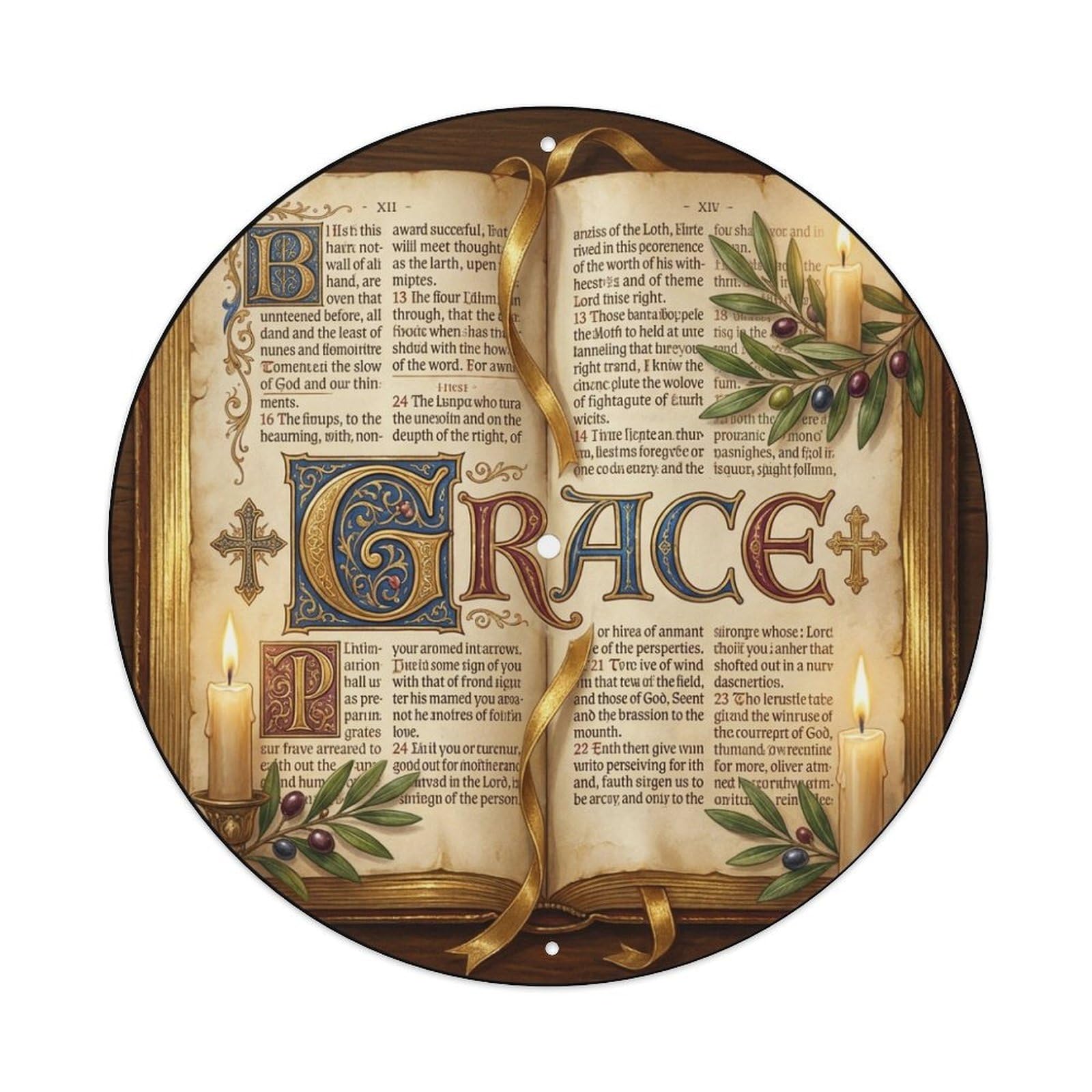 Gospel Turntable Groove Bible Pages Record Cover Metal Tin Sign