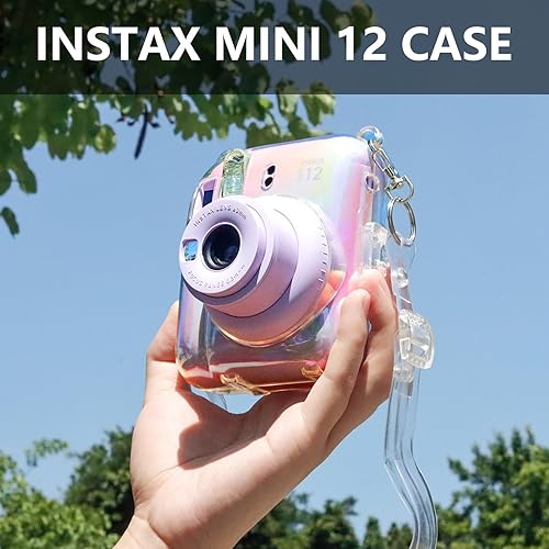 Miniatura 7 de wogozan Funda transparente para cámara Fujifilm Instax Mini 12 de película instantánea con bolsillo para fotos mejorado con capacidad para 10