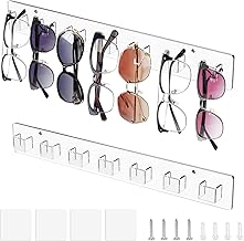 2 Pack Glasses Holder for Sunglasses, 7 Slots Glasses Holder for Glasses, Wall Storage for Sunglasses, Hanging Your Multiple Glasses
