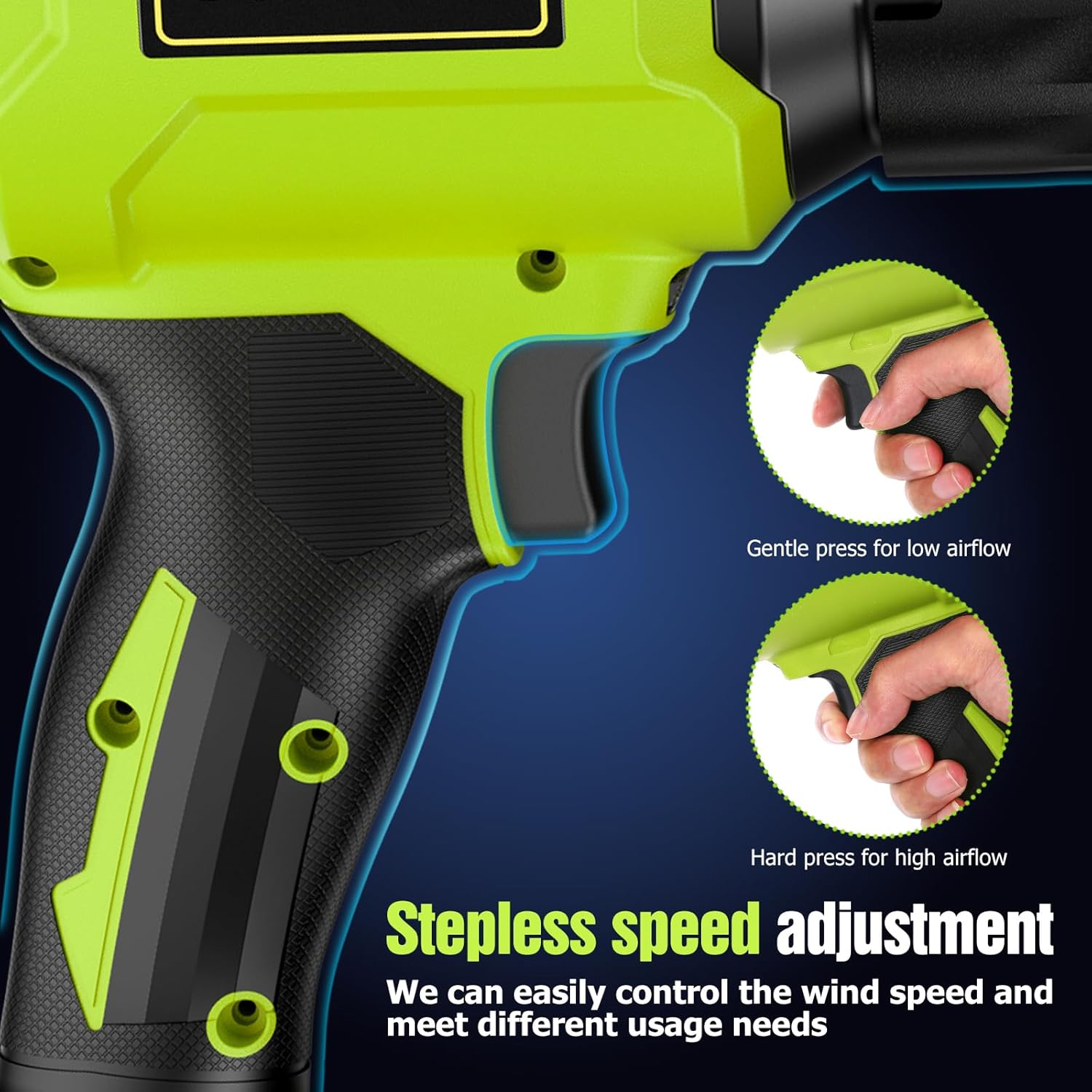 Cordless Leaf Blower, Leaf Blower Cordless with Battery and Charger, Lightweight Handheld Blower, Extended Nozzle, Turbo Jet Blower for Lawn Care, Patio Cleaning, Leaves, Dust (Green)