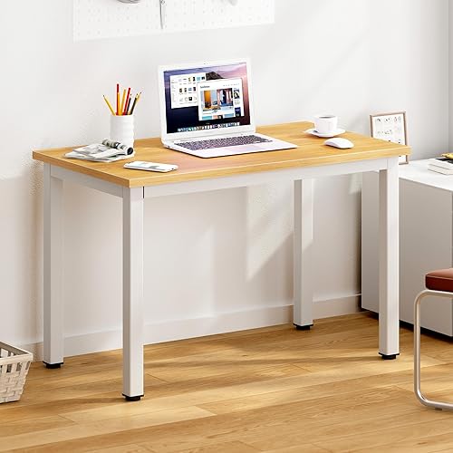 Miniatura 108 de DlandHome Escritorio pequeño para computadora de 31.5 pulgadas, mesa de escritura para espacios pequeños, mesa de estudio, escritorio para Nogal