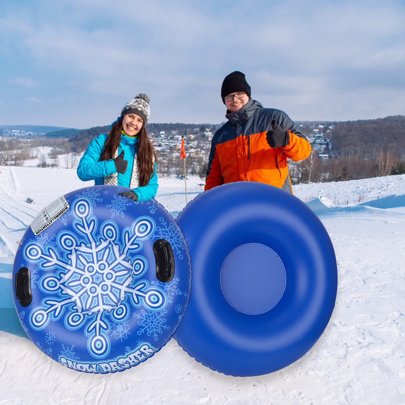 Trineo inflable 90cm PVC con asas deportes de invierno