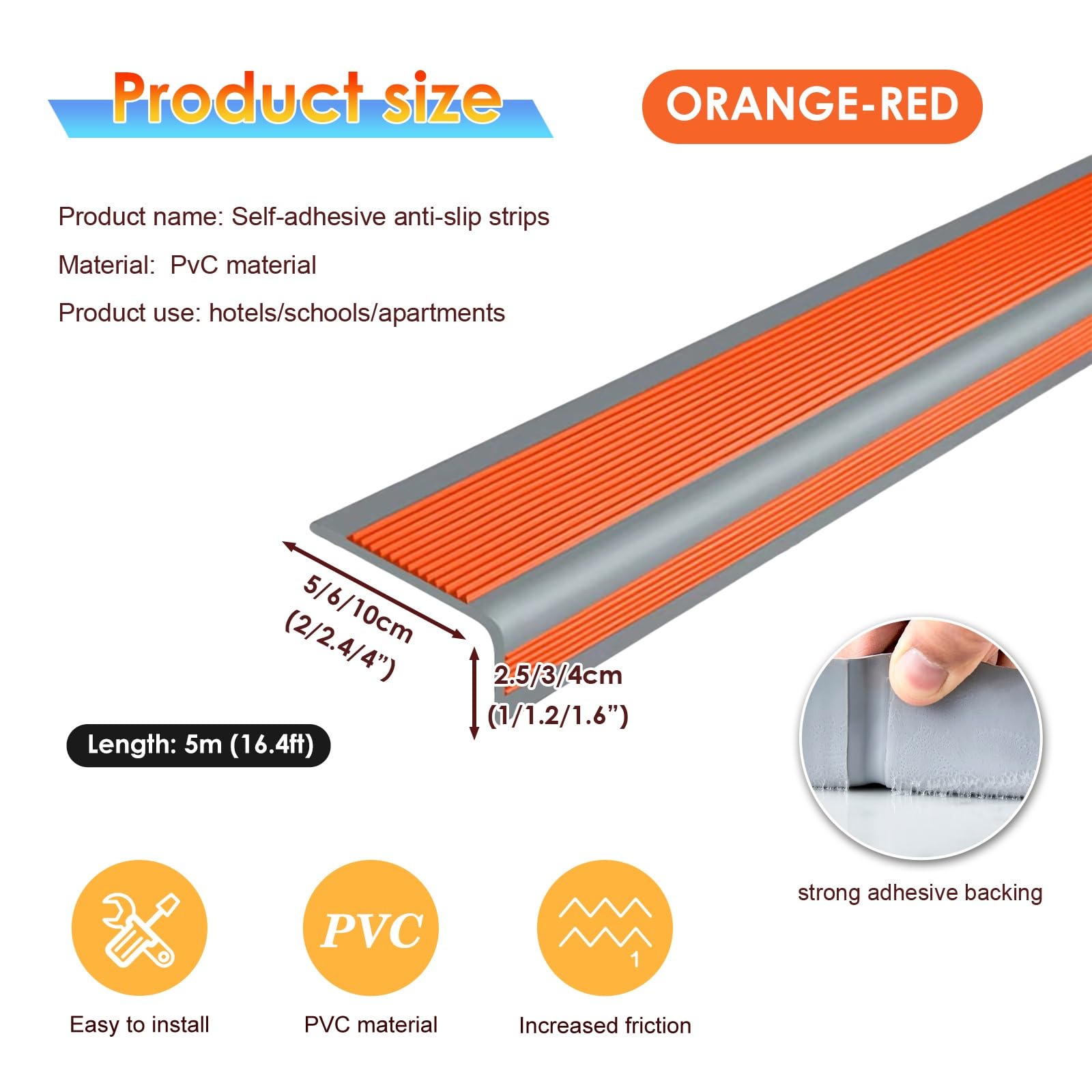 Tiras Antideslizantes Para Peldaños En Forma De L, Cantoneras Adhesivas Salva Escalones Y Zócalo Escaleras Protectoras, Protector Autoadhesivo Borde Escalera PVC Goma 5m Seguridad Hogar
