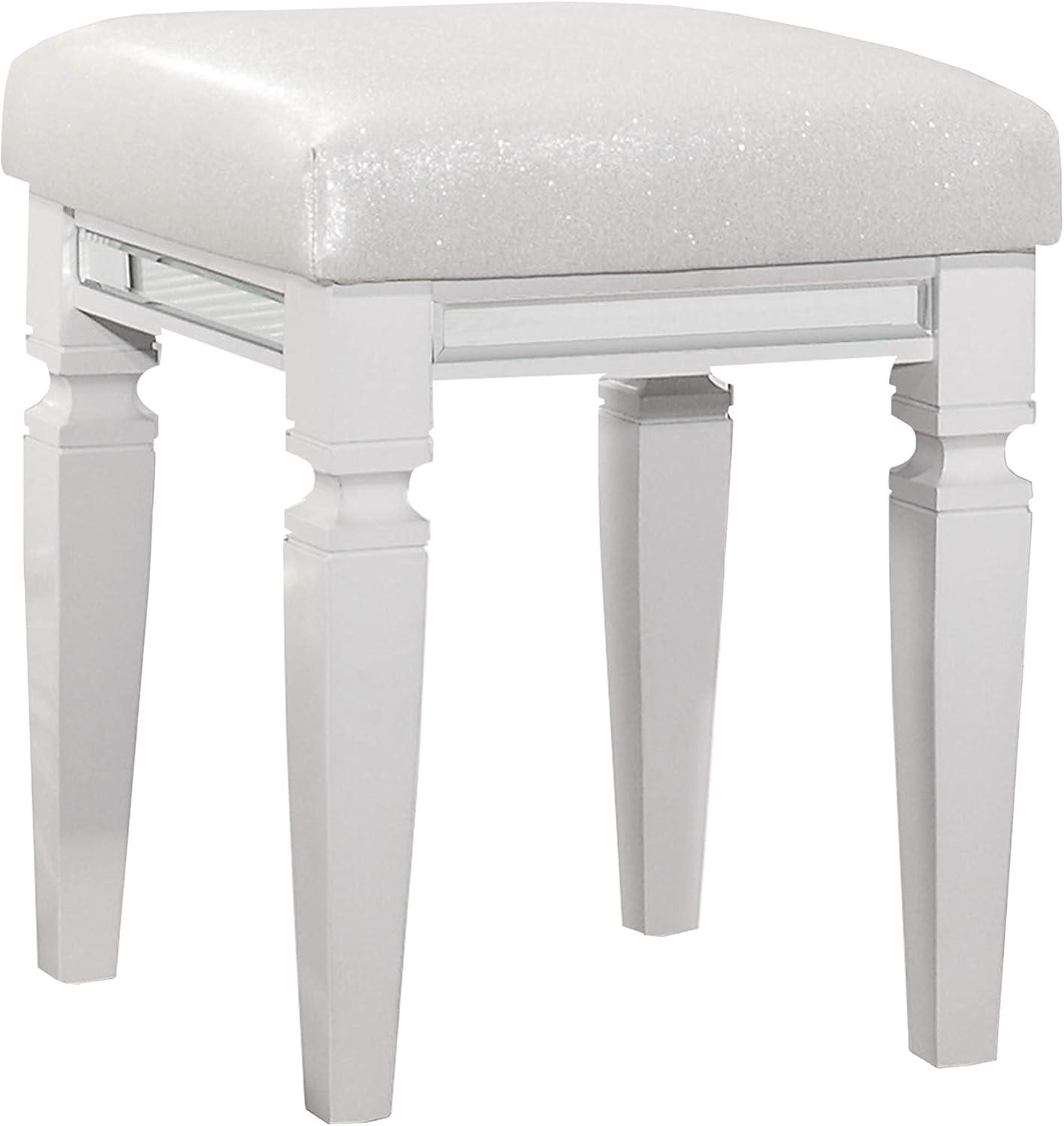 Lexicon Laoghaire Fabric Vanity Stool, White