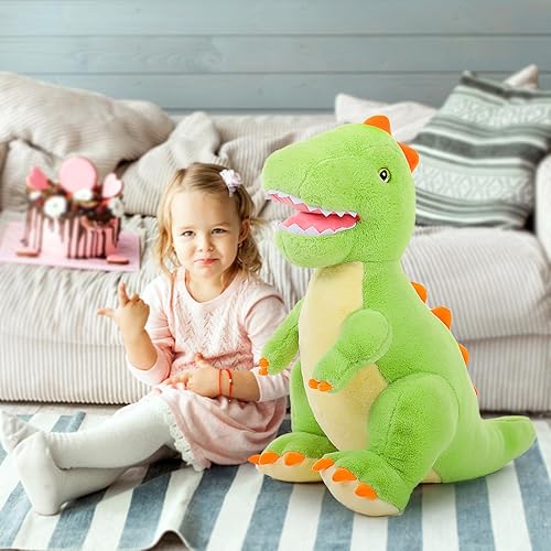 Miniatura 5 de MorisMos Peluche de dinosaurio grande, T-rex, verde