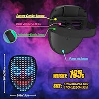 Vista 10 de Ompusos LED Mask with Gesture Sensing, Light-Up Transforming Face Cover for Halloween, Christmas, Cosplay & Birthday Parties