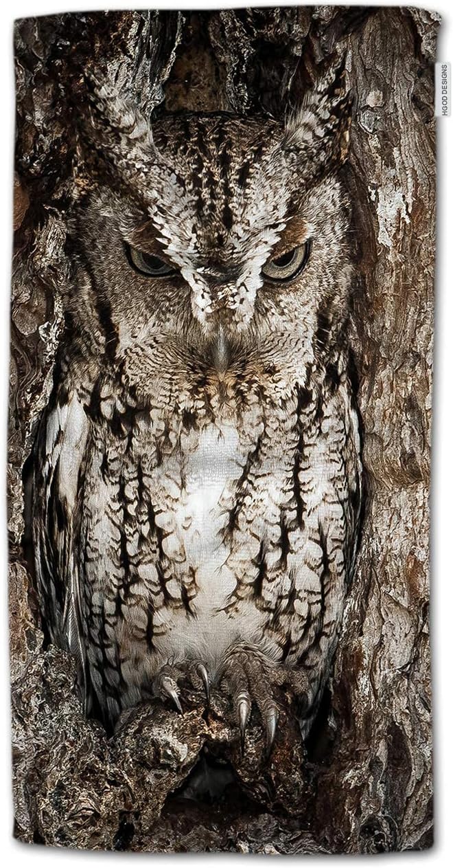 HGOD DESIGNS Owl Hand Towels Funny Cool Camo Owl Soft Hand Towel for Bathroom Kitchen Yoga Gym Decorative Towels 15"X30"