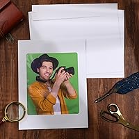 Vista 6 de Ctosree 100 sobres de cara completa, sobres de papel blanco de 37 libras con ventana completa transparente para fotos, catálogo, revistas, folletos