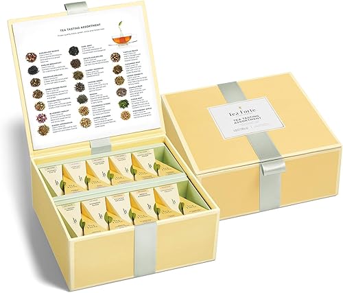 Tea Forte Caja de regalo de muestra de surtido de degustación de té premium, 40 unidades, 2 de cada variedad de mezcla envuelta individualmente,