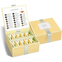 Tea Forte Organic Assorted Variety Tea Sampler, Tea Tasting Tea Chest Gift Box with 40 Handcrafted Pyramid Tea Infuser Bags, Black Tea, Herbal Tea, Oolong Tea, Green Tea, White Tea