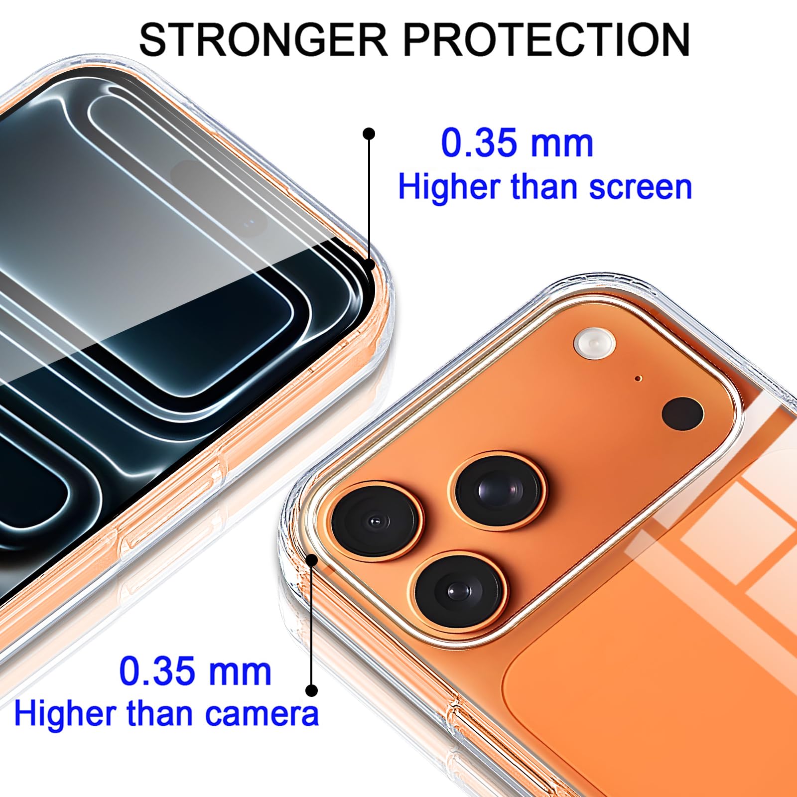 Pnakqil Cover Magnetica Per IPhone 17 Pro Max – Custodia Silicone Con Supporto Anello E Cordino Regolabile, Blu Opaco