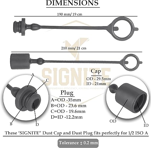 Miniatura 2 de Signite - Juego de 2 tapones de enchufe macho y hembra con acoplador hidráulico de 12, ISO A hidráulico de desconexión rápida, accesorios de enchufe