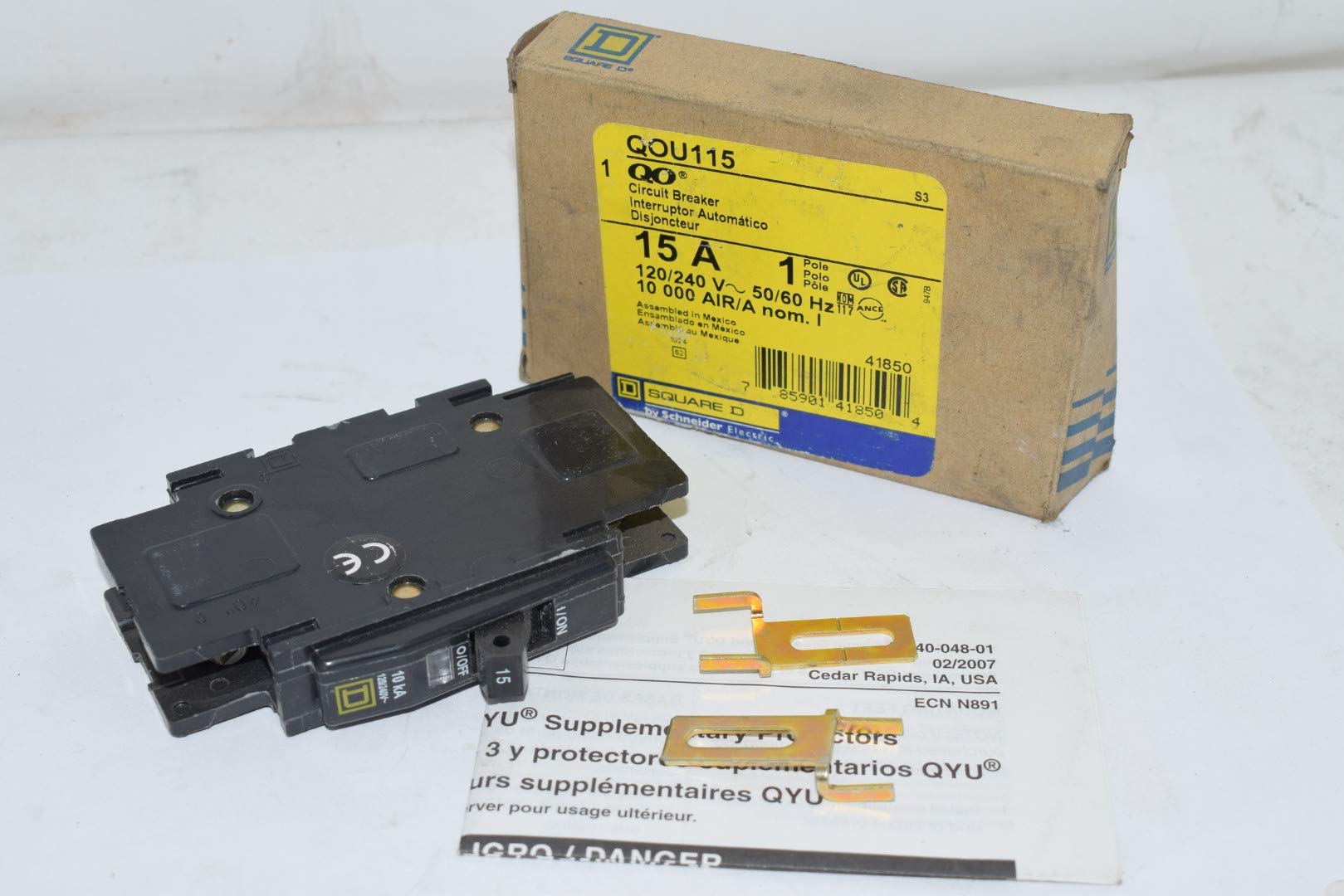 Amazon.com: Square D QOU115; CB SP 120V 15A, Black : Tools & Home