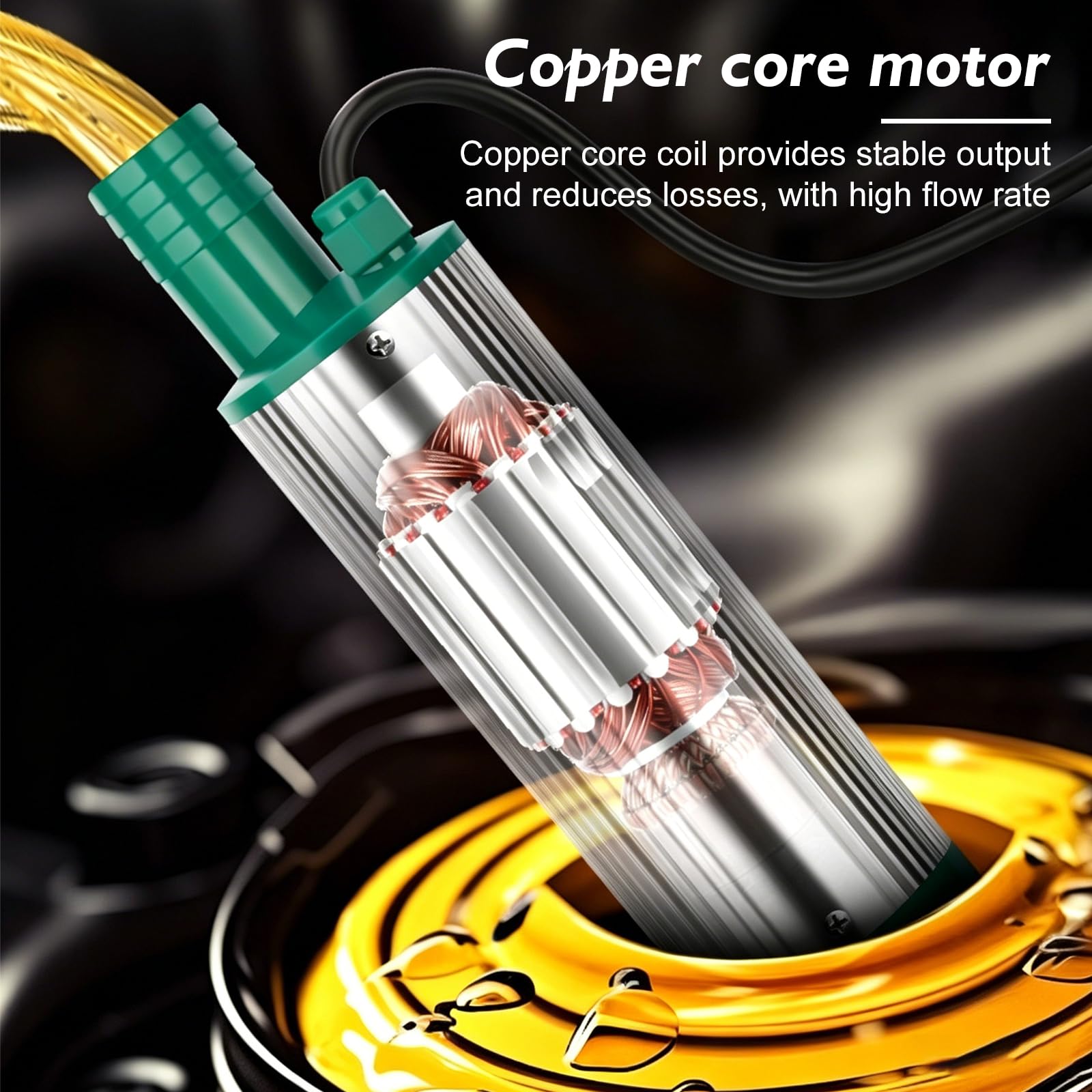 Pompa A Gasoil, 30l/min Pompa Trasferimento Diesel, 12v 100w Pompa Di Trasferimento Diesel Con Tubo Di 5m E Filtro, Silenziatore E Potente Pompa Di Aspirazione Carburante Per Acqua, Cherosene, Diesel
