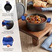 Vista 3 de Soporte de silicona para mango de sartén caliente, fundas para mango de sartén caliente, funda para ollas, sartenes de hierro fundido