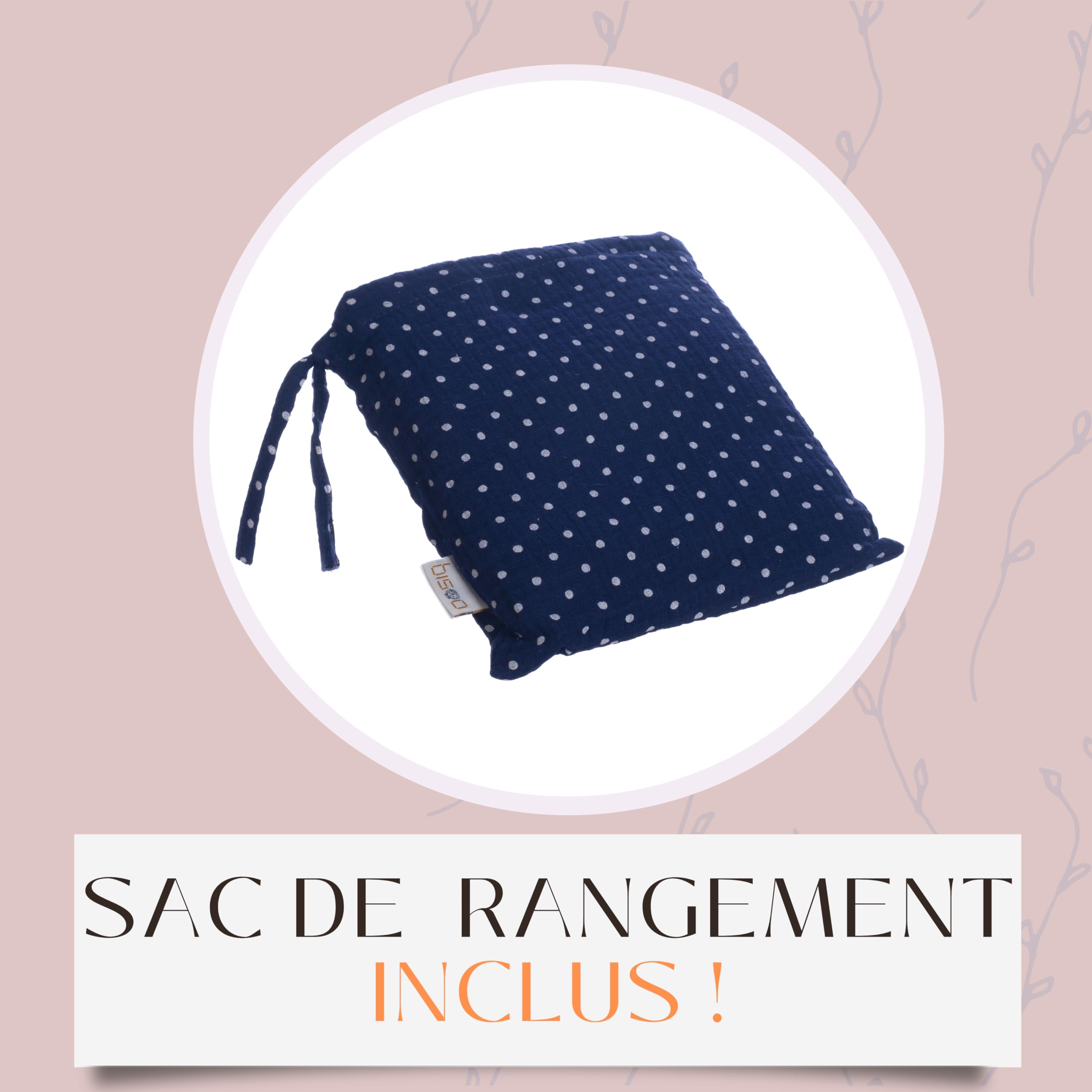 Bisoo Cape d' Allaitement Réglable en Mousseline 100% Coton - Couverture avec Sac Inclus - Confort, Respirante, Doux et Polyvalente - Bleu Marine