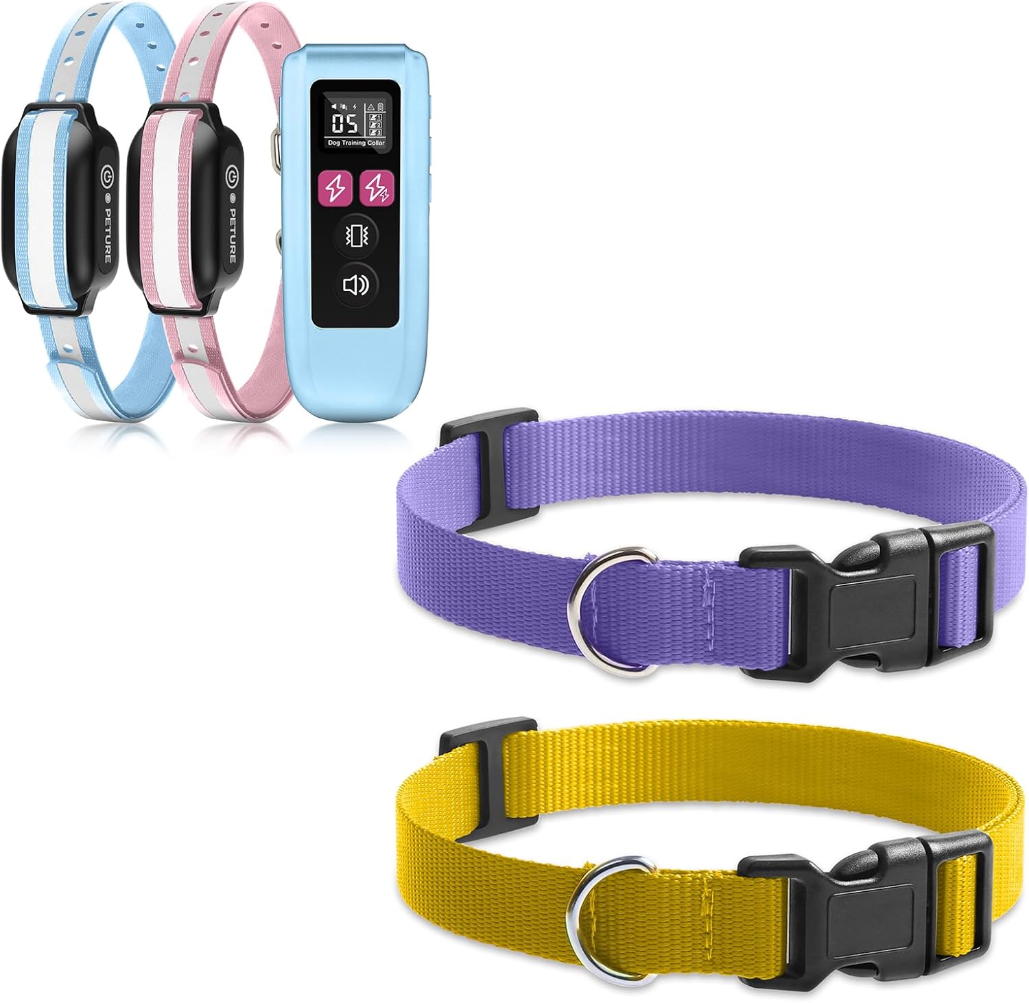 Dog Training Collar (10-120lbs) 3300Ft IPX7 Waterproof Training Collar for 2 Dogs with Beep, Vibration, Static and Boost Static, 4 in 1 Dog Bark Collar with Remote for Small Medium Large Dogs