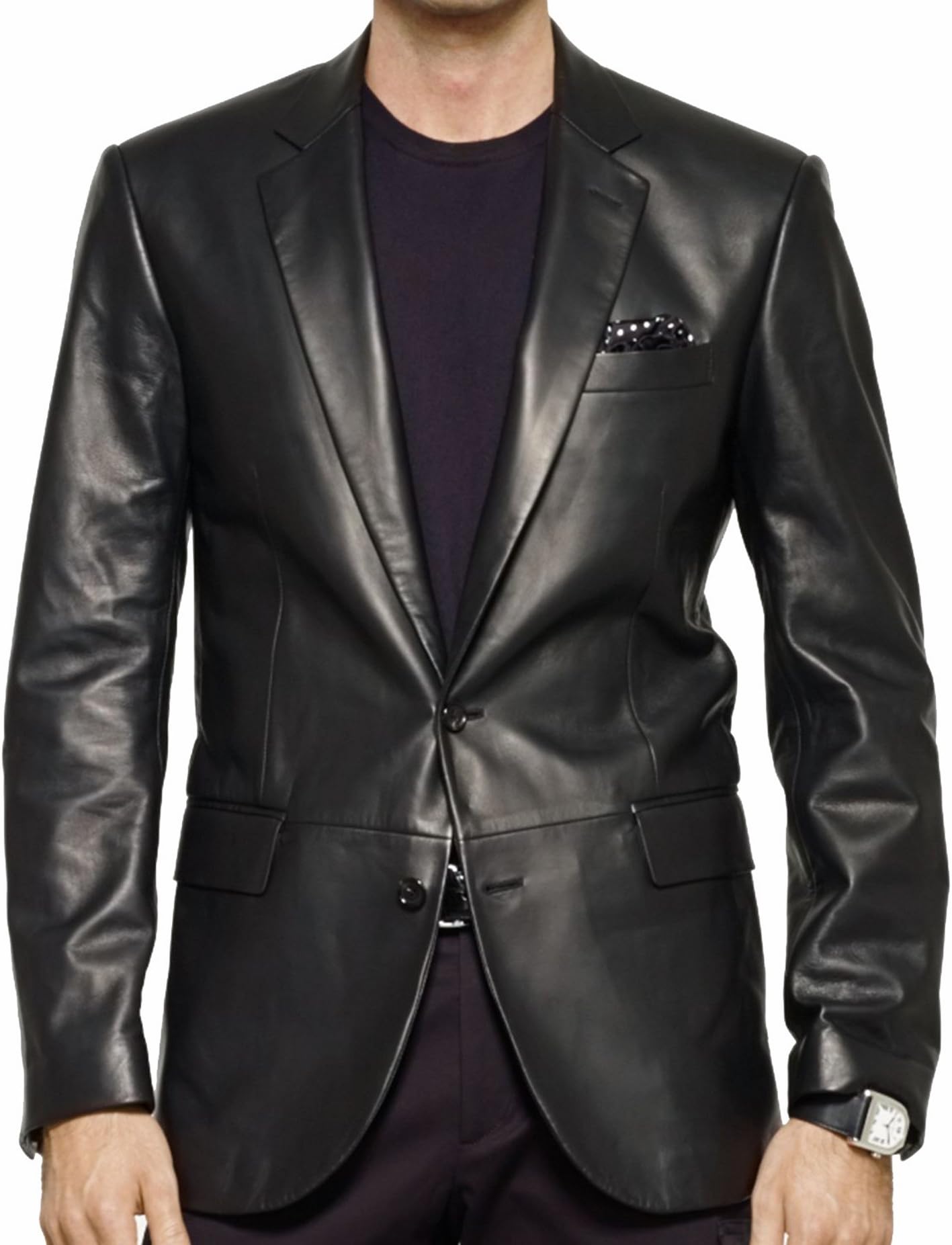 KL Koza Leathers Men's Lambskin Leather Blazer KB001