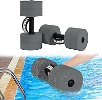 Vista 14 de Hikeen Mancuernas de ejercicio acuático con 4 pesas de espuma EVA de alta densidad para piscina, resistencia a la piscina, para aeróbic acuático