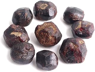 XICI 10pcs Natural Garnet Crystal Stone Raw Original Tumbled Stone Red Wine Rough Stones Healing Specimen Minerals