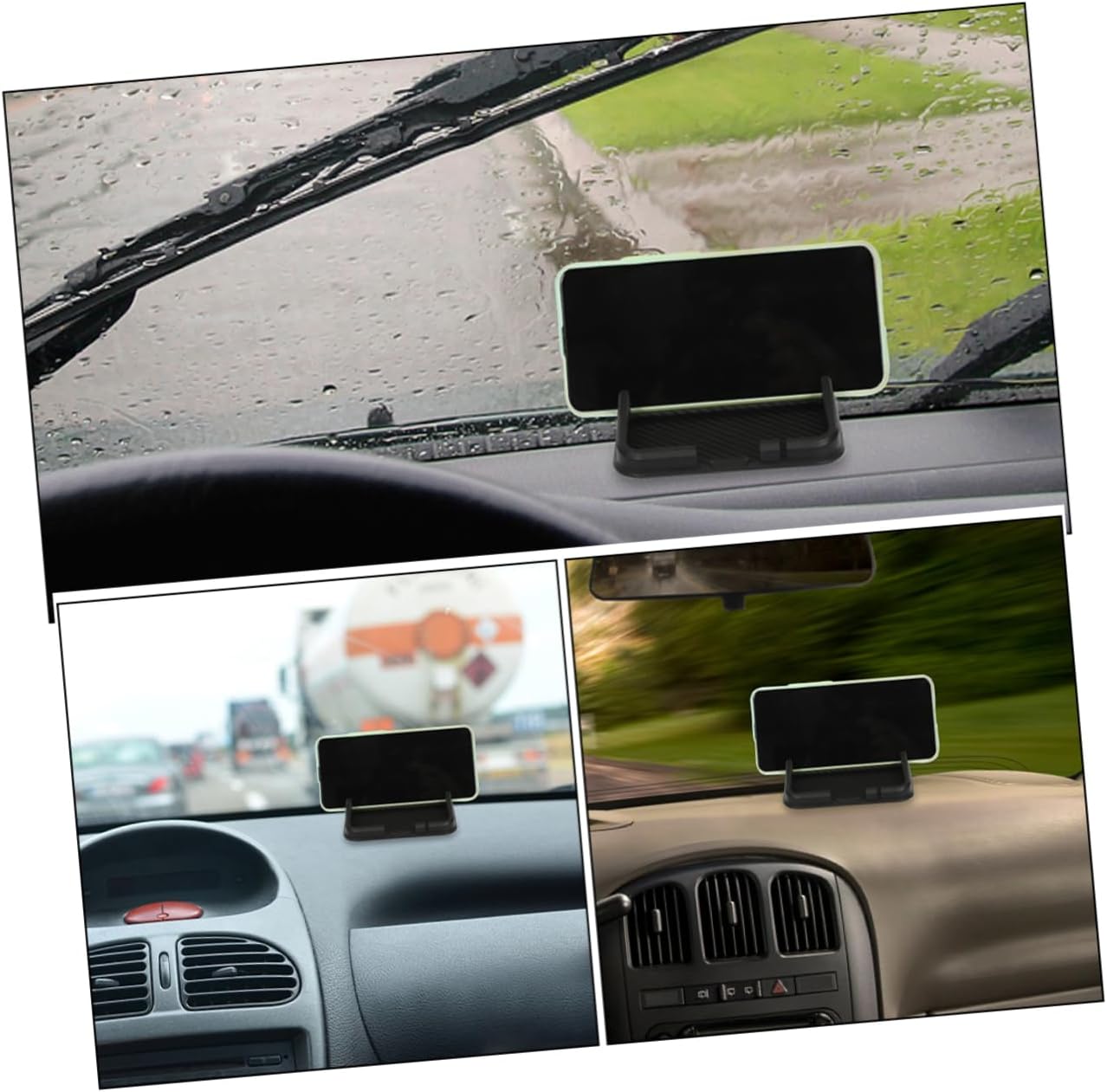 2pcs Silicone Car Anti Slip Mat Phone Holder with Key Storage