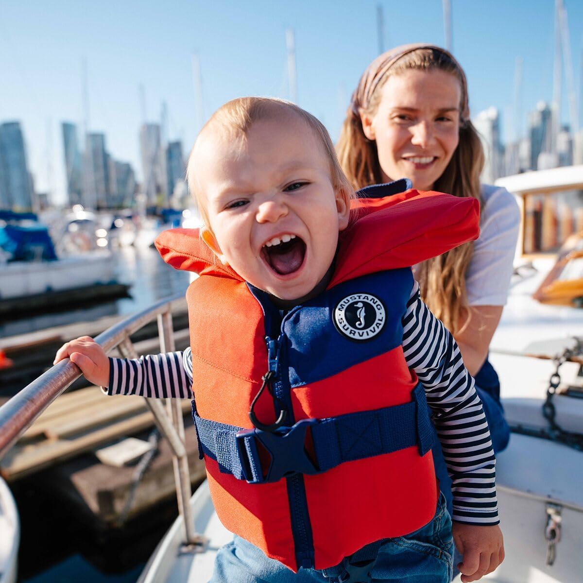 Red/Navy Mustang Lil' Legends Child Foam Vest - MV3556-57-0