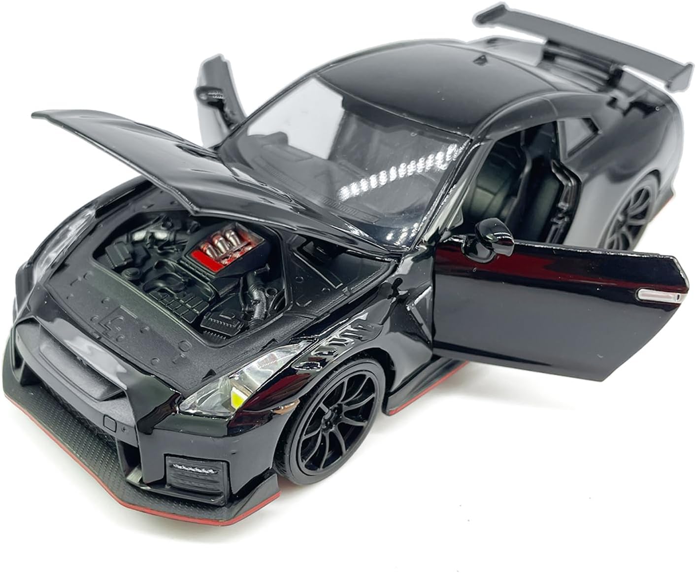 1:32 Scale 2023 GT-R Nismo (R35) Sports Car Model Toy Car Metal Diecast Toy Vehicle, Doors Open, Light Sound, Pull Back, Toys for Boys Kids Gifts, Men Collection, Home Office Décor, Black