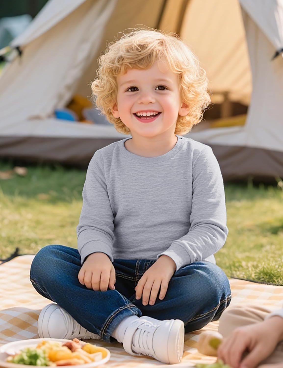 Toddler Boy Long Sleeve Shirt Baby Boys Crewneck Sweatshirt Soft Cotton Pullover Clothes Size 2T-7Y - Image 2