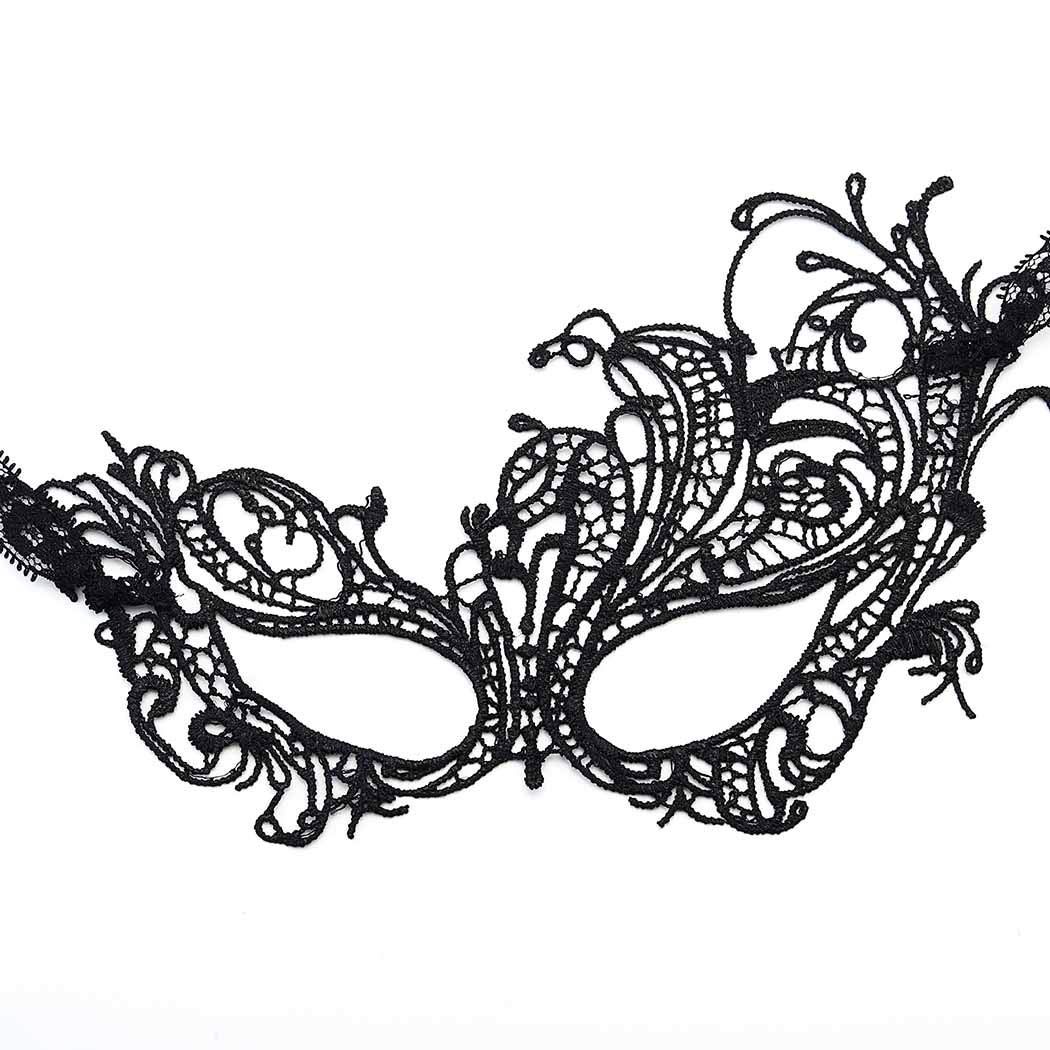 Zoestar Lace Masks Masquerade Mask Sexy Lace Eye Mask for Women (Black) Beauty
