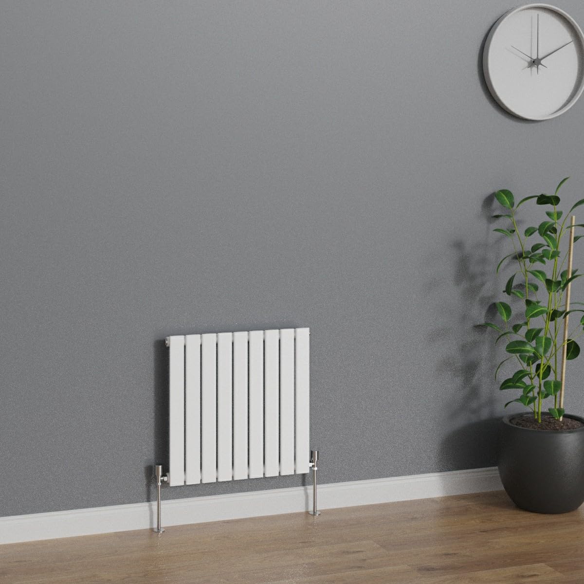Warmehaus White Horizontal 600X612mm Flat Panel Column Radiator Single