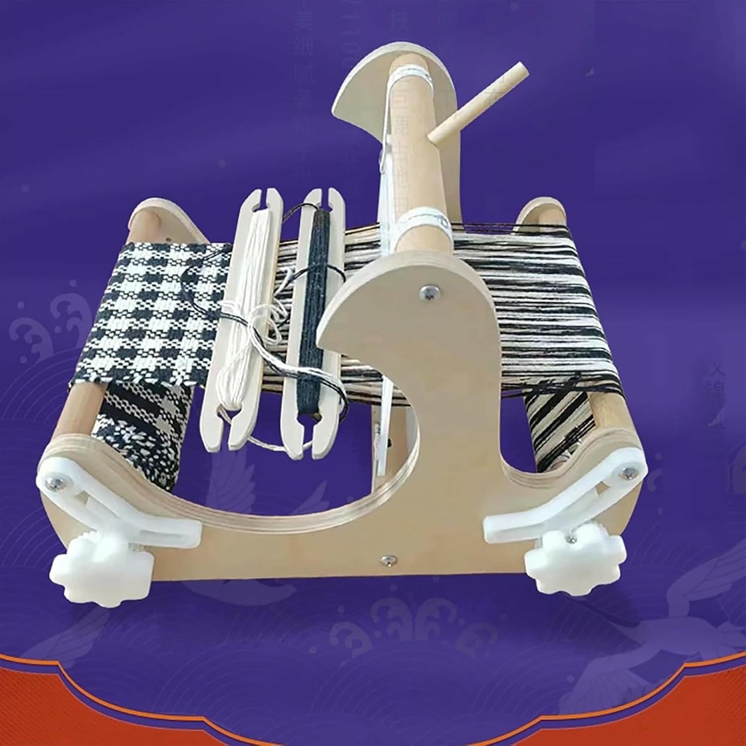 XDRGOOIUY Desktop Tabletop Wooden Weaving Loom, Hand-Knitting Weaving Machine, Maximum Weaving Width 20cm, for Making Cushions, Scarves, Hats, Headbands, Shawls