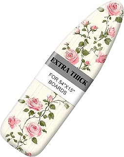 Ironing Board Cover 15"x54" Standard Size Replacement Thick Iron Board Covers Heavy Duty Non-Slip Board Cover Fitted with Elastic Edges and Velcro Straps