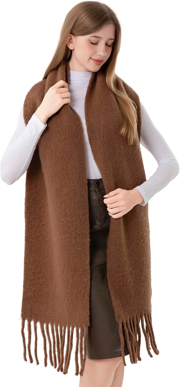 Wool Scarf Wrap With Gift Box for Women Men Gift Idea 93"x12" Large winter Warm Scarf