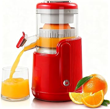 Portable Electric Citrus Juicer, Portable Rechargeable Orange squeezer and Lemon Juicer with USB Rechargeable,One-Touch Operation,Easy to Clean,Electric Juice Extractor Machine Red