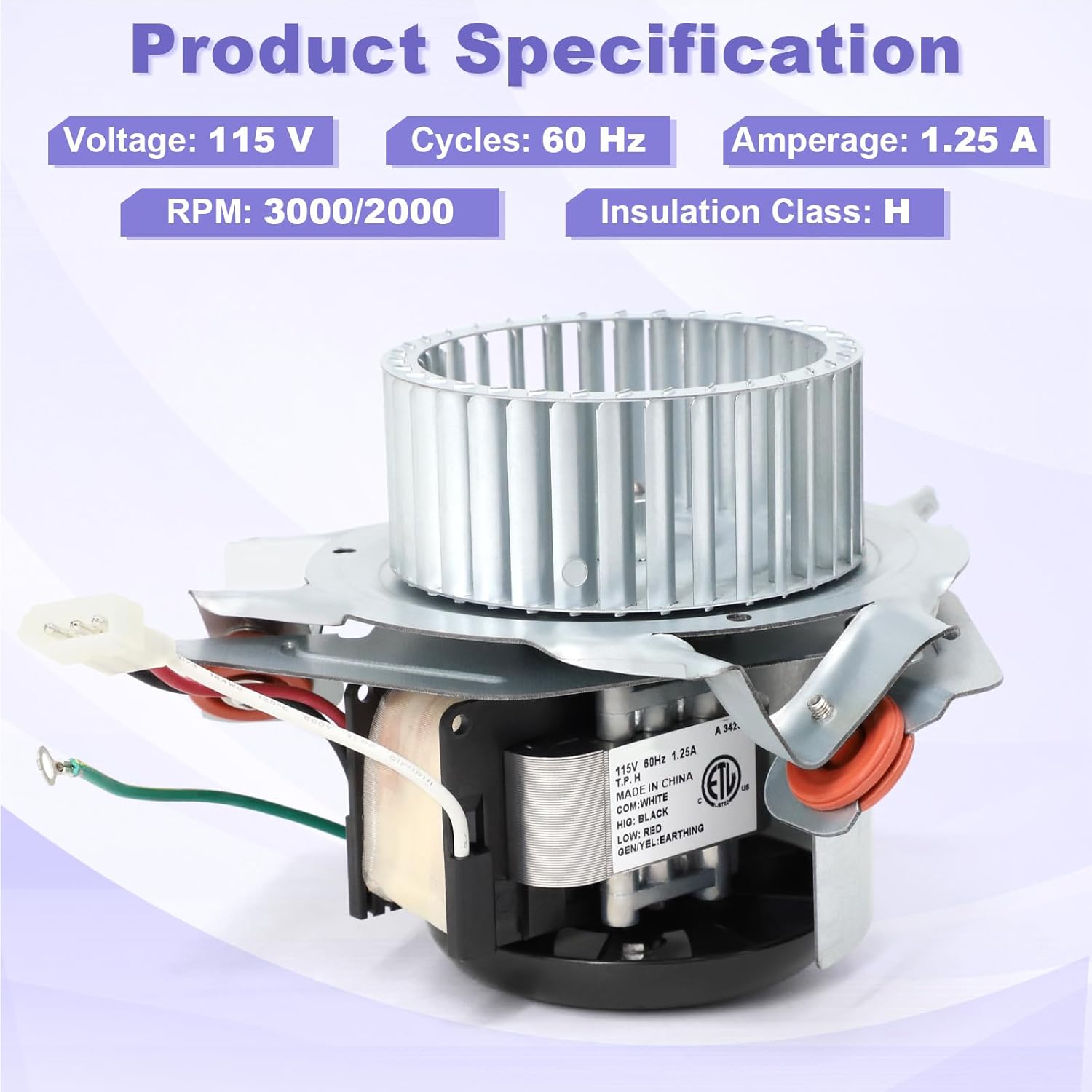 Furnace Draft Inducer Blower Motor Compatible with Carrier, Bryant, Payne 326628-761 Furnace Exhaust Vent Motor Assembly Replacement Packard 66761