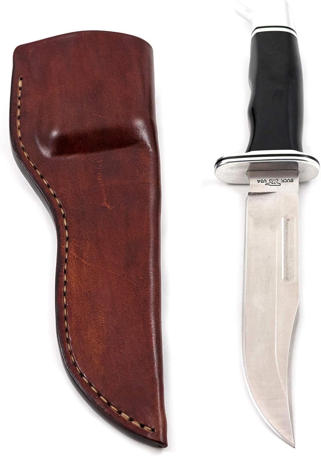 Leather sheath for Buck 119 with belt loop and dangler, hunting knife sheath, big knife holster, custom leather sheath made for Buck fixed blade