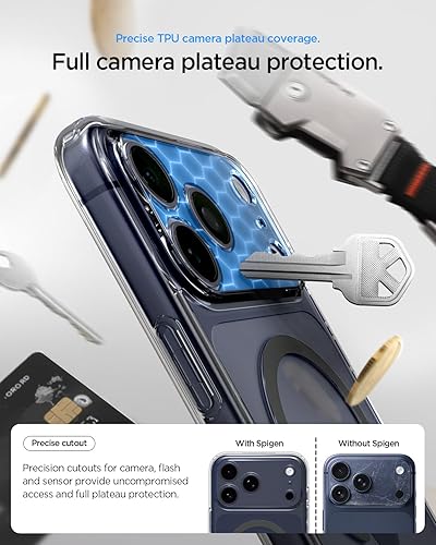 Vista 324 de Spigen Funda para iPhone 15 Pro, ultra híbrida MagFit [antiamarilleo] [compatible con Magsafe] - Fibra de carbono